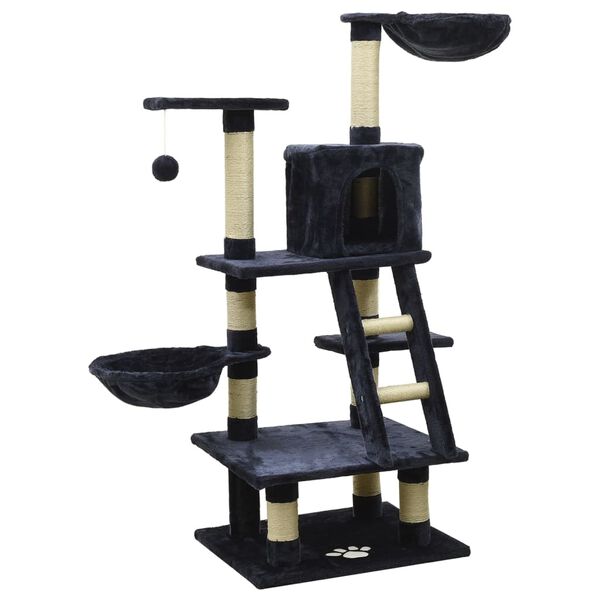 vidaXL Drapak dla kota z sizalowymi słupkami, niebieski, 122 cm