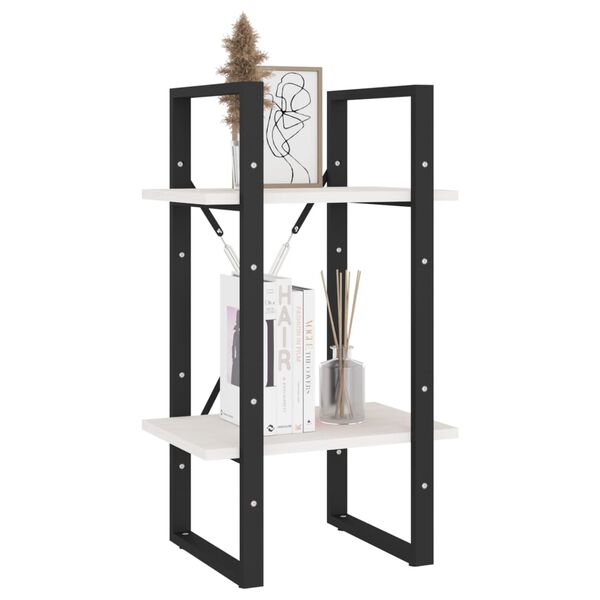 vidaXL Regał, 2 półki, biały, 40x30x70 cm, lite drewno sosnowe