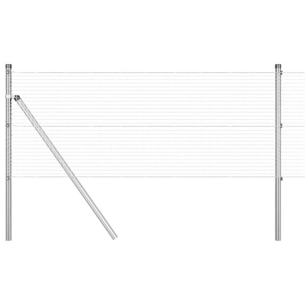 vidaXL Ogrodzenie z słupkami Srebrny 0.4 x 10 m Stal