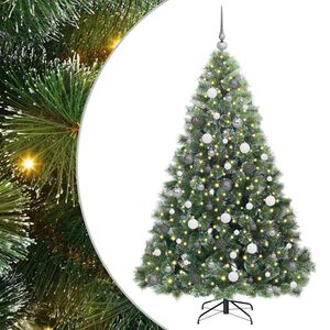 vidaXL Sztuczna choinka z 300 diodami LED Zielony 180 cm PE i PVC