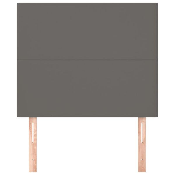 vidaXL Zagł&oacute;wek szary 100x5x118/128 cm sk&oacute;ra ekologiczna