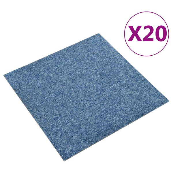 vidaXL Dywan 20 pcs Niebieski 50 x 50 cm 100% polipropylen