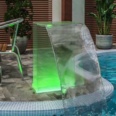 vidaXL Fontanna basenowa z LED RGB i przyłączami, akryl, 51 cm