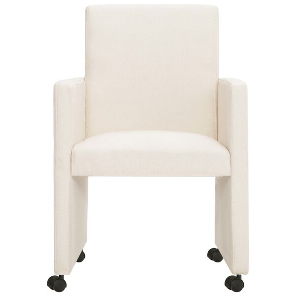 vidaXL Krzesła stołowe, 2 szt., kremowe, obite tkaniną