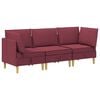 vidaXL Modularny Zestaw Sofy z Przechowalnią 3 pcs Czerwone wino