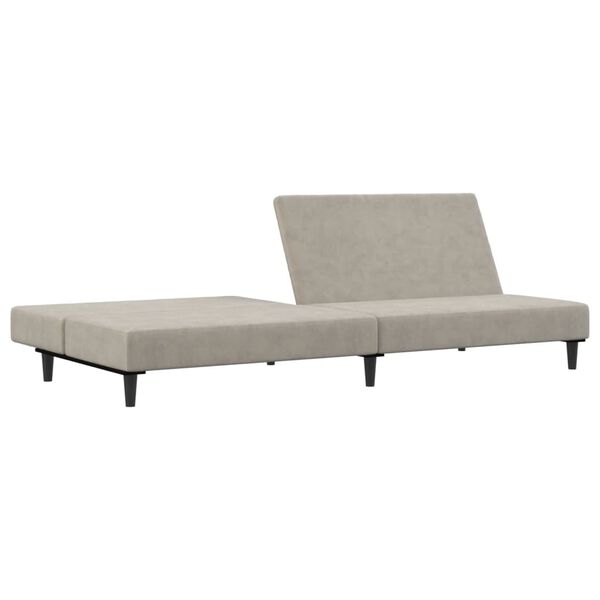 vidaXL 2-osobowa kanapa, jasnoszara, tapicerowana aksamitem