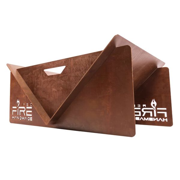 RedFire Ręcznie robione palenisko V, stal w rdzawym kolorze