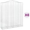 vidaXL Kosze gabionowe, 8 szt, 200x50x220/240 cm, galwanizowane żelazo