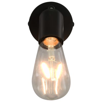vidaXL Lampy, 2 szt., żarówki żarnikowe, 2 W, czarne, E27