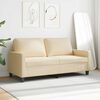 vidaXL 2-osobowa sofa, kremowa, 140 cm, tapicerowana tkaniną