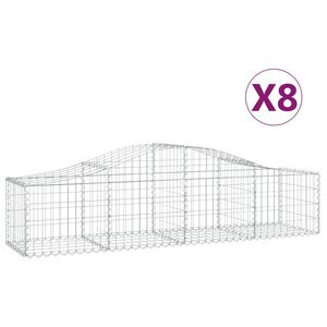 vidaXL Kosze gabionowe, 8 szt, 200x50x40/60 cm, galwanizowane żelazo