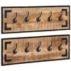 vidaXL Wieszaki na ubrania, 2 szt., 80x8x25 cm, surowe drewno mango