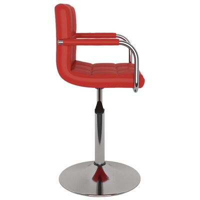 vidaXL Krzesło stołowe, winna czerwień, obite sztuczną skórą