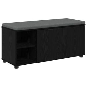 vidaXL Ławka w przedpokoju z poduszką Czarny Dąb 100 x 38 x 46 cm