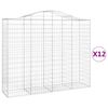 vidaXL Kosze gabionowe, 12 szt, 200x50x160/180cm, galwanizowane żelazo