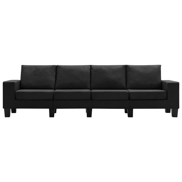 vidaXL 4-osobowa sofa, czarna, tapicerowana tkaniną