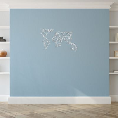Homemania Dekoracja ścienna World, 100x58 cm, stalowa, biała