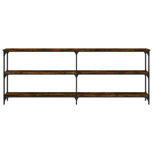 vidaXL Stolik konsolowy, przydymiony dąb, 200x29x75 cm