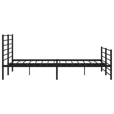 vidaXL Metalowa rama łóżka z wezgłowiem i zanóżkiem, czarna, 183x213cm