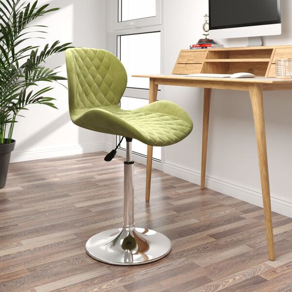vidaXL Obrotowe krzesło stołowe, jasnozielone, obite aksamitem