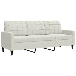 vidaXL Sofa 3-osobowa, kremowy, 180 cm, tapicerowana aksamitem