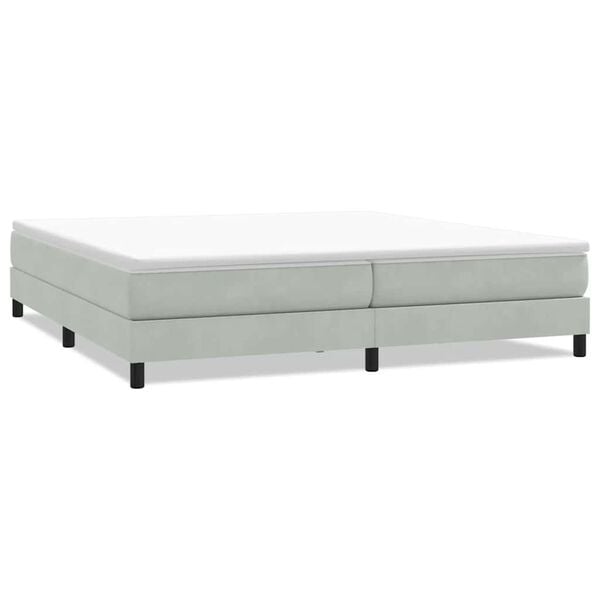 vidaXL Łóżko Box Spring bez materaca Jasnoszary 200x210 cm Aksamit