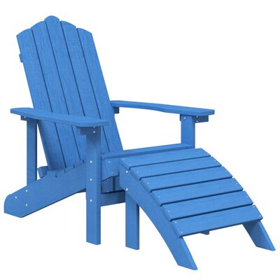 vidaXL Krzesła ogrodowe Adirondack z podnóżkami, 2 szt., niebieskie