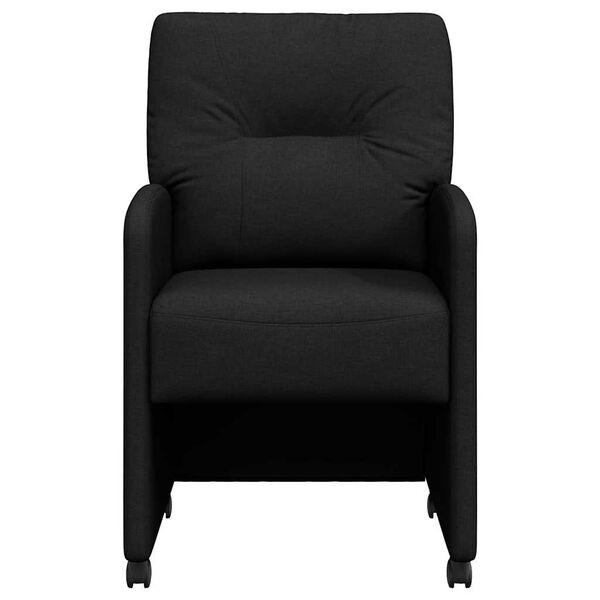 vidaXL Krzesła jadalne z kółkami 2 pcs Czarny 57 x 67 x 95 cm tkanina