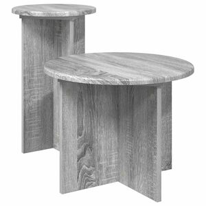 vidaXL Zestaw stolik&oacute;w bocznych 2 pcs Szary Sonoma Drewno inżynieryjne