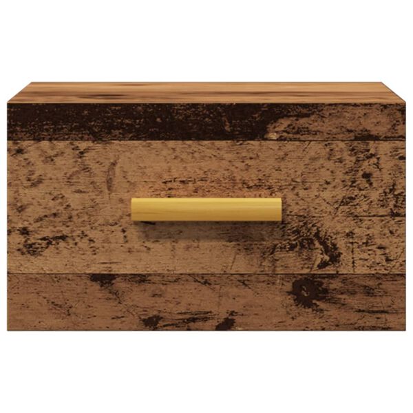 vidaXL Wiszące szafki nocne, 2 szt., stare drewno, 35x35x20 cm