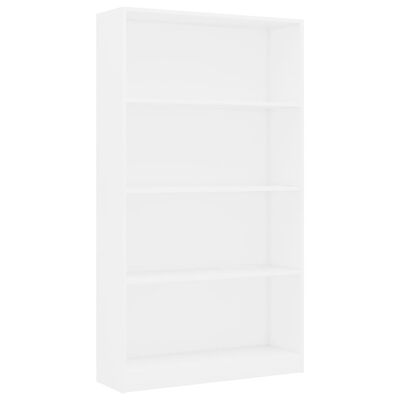 vidaXL 4-poziomowy regał na książki, biały, 80 x 24 x 142 cm