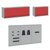 vidaXL Zestaw szafek roboczych z szufladą 8 pcs Czerwony