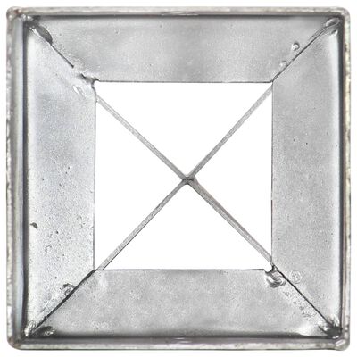 vidaXL Kołki gruntowe, 12 szt., srebrne, 10x10x76 cm, stal