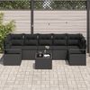 vidaXL Zestaw Sof 8 pcs Czarny polirattan