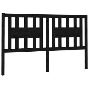 vidaXL Wezgłowie ł&oacute;żka, czarne, 126x4x100 cm, lite drewno sosnowe