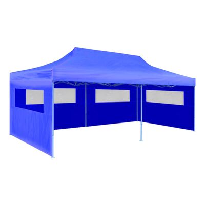 vidaXL Niebieski namiot imprezowy, rozkładany, 3 x 6 m