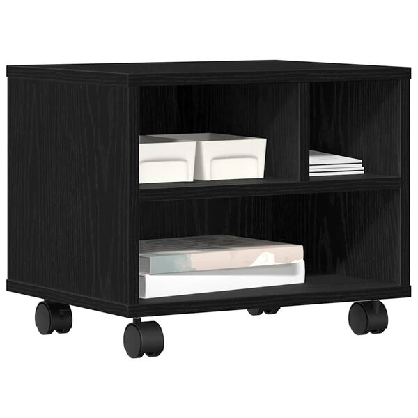 vidaXL Stojak na drukarkę Czarny Dąb 41 x 32 x 34,5 cm