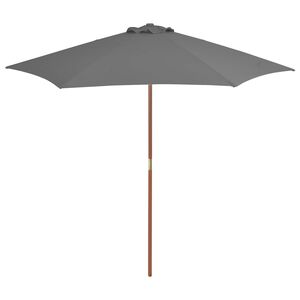 vidaXL Parasol ogrodowy na drewnianym słupku, 270 cm, antracytowy
