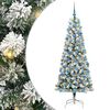 vidaXL Sztuczna choinka z zawiasami 300 LED Zielony i Biały 180 cm