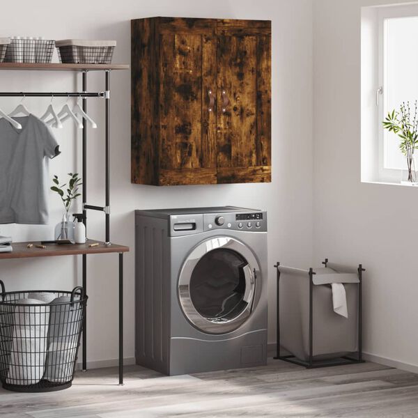 vidaXL Szafka wisząca, przydymiony dąb, 69,5x34x90 cm