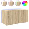 vidaXL Ścienna szafka TV z LED, dąb sonoma, 80x35x41 cm