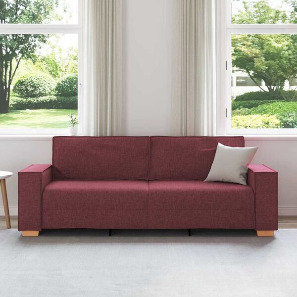 vidaXL Sofa 3-osobowa w kolorze czerwonego wina 180 cm Tkanina