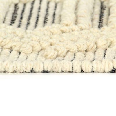 vidaXL Dywan ręcznie tkany, wełna, 80x150 cm, biały/czarny