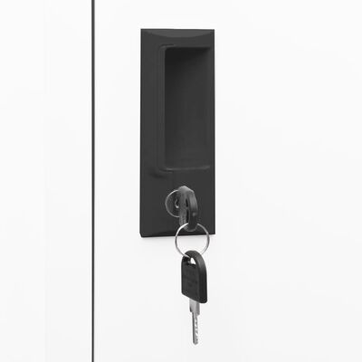 vidaXL Szafka zamykana na klucz, biała, 38x40x180 cm, stalowa