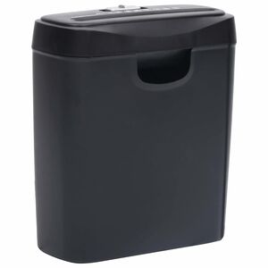 vidaXL Niszczarka do papieru, na 6 arkuszy, cięcie w paski, czarna