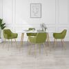 vidaXL Krzesła stołowe, 4 szt., jasnozielone, obite aksamitem