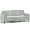 vidaXL 3-osobowa sofa z poduszkami, jasnoszara, 180 cm, aksamit