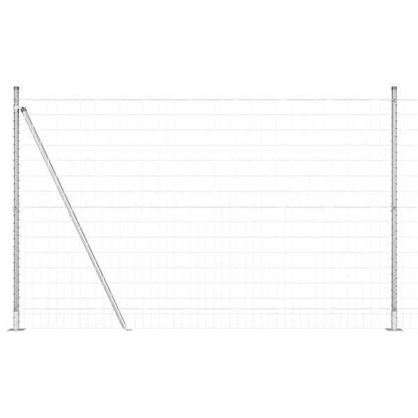 vidaXL Ogrodzenie z słupkiem Srebrny 1,5 x 10 m Stal