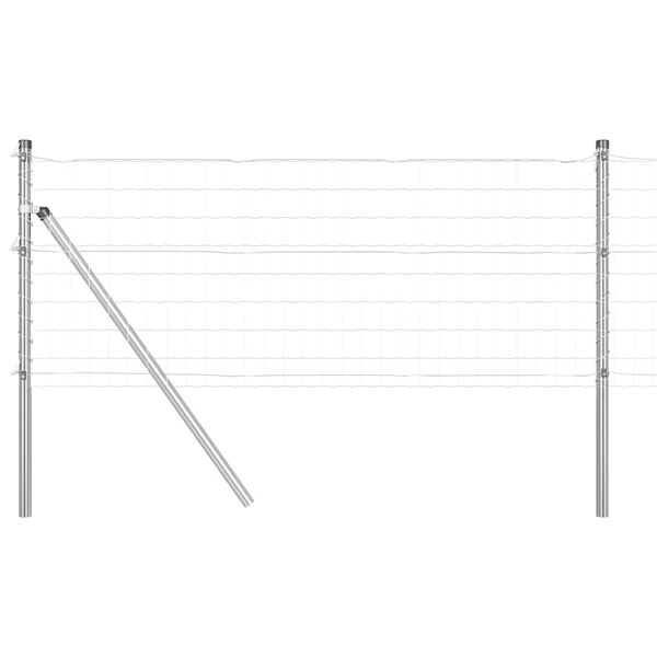 vidaXL Ogrodzenie z słupkiem Srebrny 0,4 x 10 m Stal i PVC