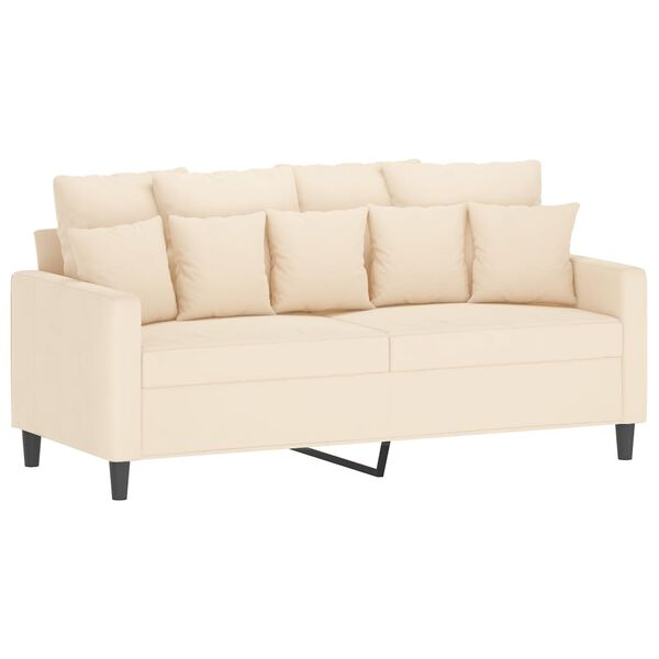 vidaXL Sofa 2-osobowa, kremowy, 140 cm, tapicerowana aksamitem